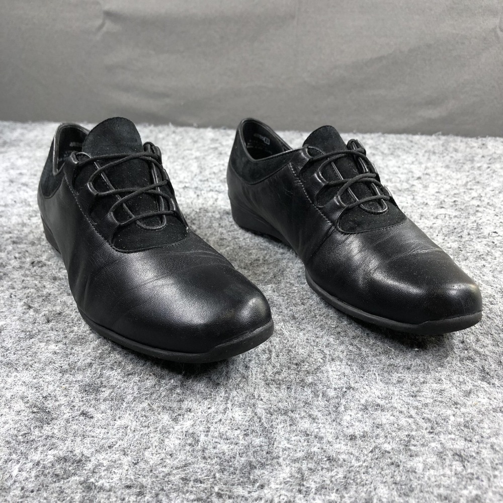 Munro American Shoes Womens Size 10 N Black Leather Lace Up Comfort Oxford
